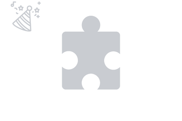 Graues Puzzleteil mit Icon Partyhut