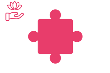 Pinkfarbenes Puzzleteil mit Icon Wellness
